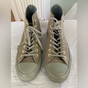 Forest green leather high top converse women’s 8.5